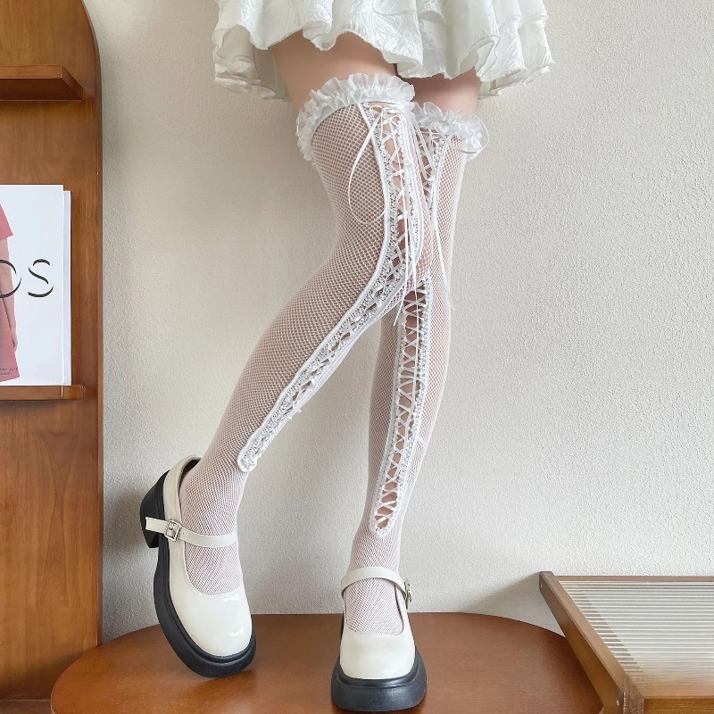 Fishing Socks - Shibuya Hot Girl Dark Lace Strap