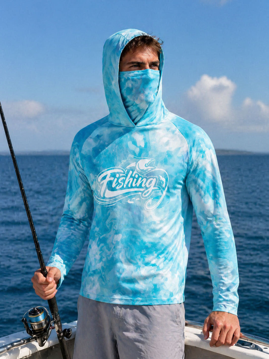 Fishing Shirt Hooded Men Fishi - đánh giá và giá Fishing Mask Sun Protection
